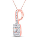 Radiant Rose Gold Diamond Square Pendant - Exquisite Craftsmanship and Dazzling Brilliance - Splendid Jewellery