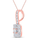 Radiant Rose Gold Diamond Square Pendant - Exquisite Craftsmanship and Dazzling Brilliance - Splendid Jewellery