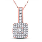 Radiant Rose Gold Diamond Square Pendant - Exquisite Craftsmanship and Dazzling Brilliance - Splendid Jewellery