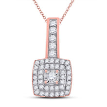 Load image into Gallery viewer, Radiant Rose Gold Diamond Square Pendant - Exquisite Craftsmanship and Dazzling Brilliance - Splendid Jewellery