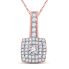 Radiant Rose Gold Diamond Square Pendant - Exquisite Craftsmanship and Dazzling Brilliance - Splendid Jewellery