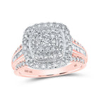 Radiant Rose Gold Diamond Square Ring - 1 Cttw - Splendid Jewellery