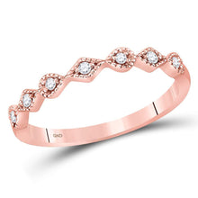 Load image into Gallery viewer, Radiant Rose Gold Diamond Stackable Band: A Dazzling Touch of Elegance - Top View