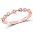 Radiant Rose Gold Diamond Stackable Band: A Dazzling Touch of Elegance - Top View