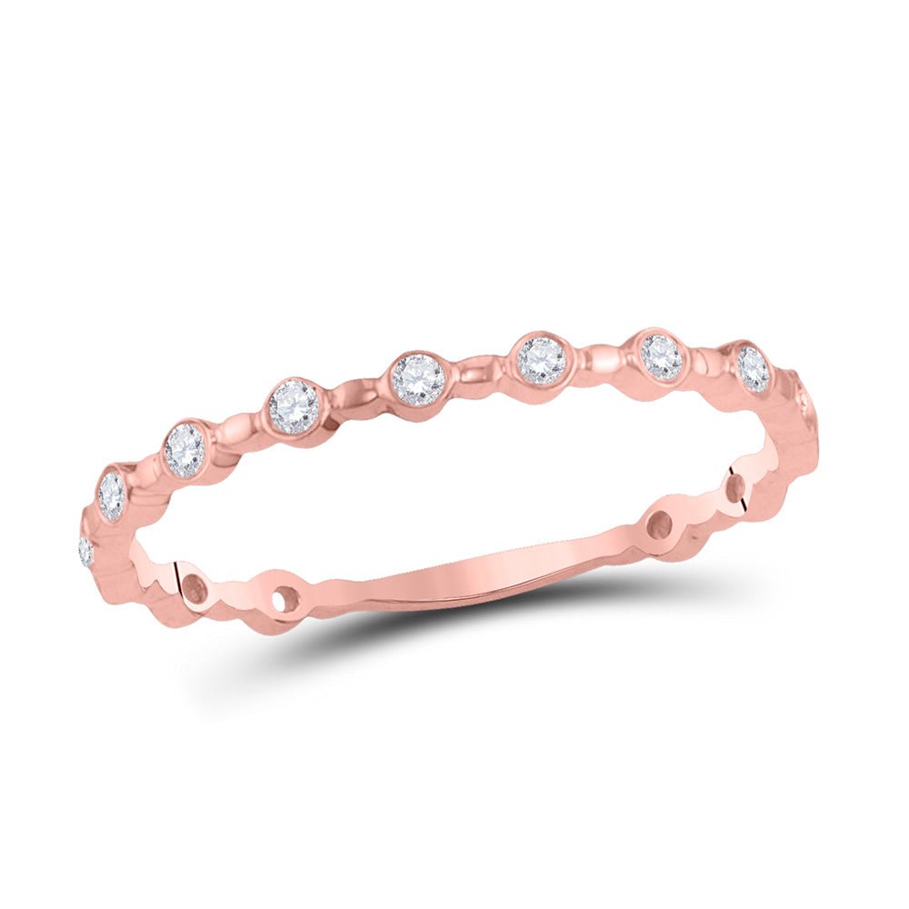 Radiant Rose Gold Diamond Stackable Band Ring - Splendid Jewellery