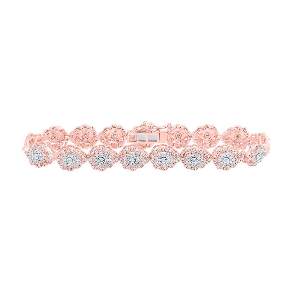 Radiant Rose Gold Diamond Teardrop Bracelet - 2 - 1/5 Cttw - Splendid Jewellery