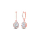 Radiant Rose Gold Diamond Teardrop Earrings - Splendid Jewellery