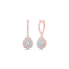 Radiant Rose Gold Diamond Teardrop Earrings - Splendid Jewellery