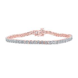 Radiant Rose Gold Diamond Tennis Bracelet - 1 Carat Total Weight - Splendid Jewellery