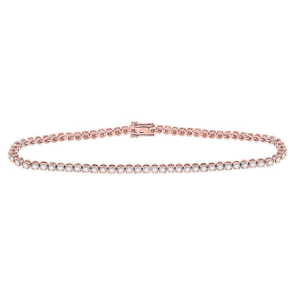 Radiant Rose Gold Diamond Tennis Bracelet - 1.2 Carat Total Weight - Splendid Jewellery