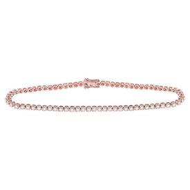 Radiant Rose Gold Diamond Tennis Bracelet - 1.2 Carat Total Weight - Splendid Jewellery