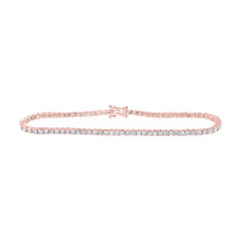Load image into Gallery viewer, Radiant Rose Gold Diamond Tennis Bracelet - 3 - 3/8 Carat Total Weight - Splendid Jewellery