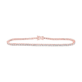 Radiant Rose Gold Diamond Tennis Bracelet - 3 - 3/8 Carat Total Weight - Splendid Jewellery