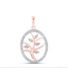 Radiant Rose Gold Diamond Tree Oval Pendant - Symbol of Elegance and Growth - Splendid Jewellery