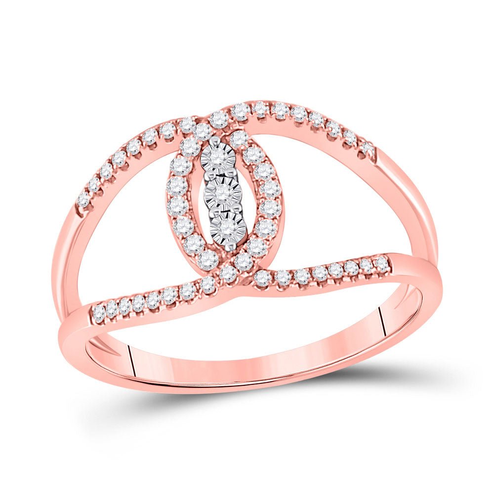 Radiant Rose Gold Diamond Trio Ring - Splendid Jewellery