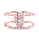 Radiant Rose Gold Diamond Trio Ring - A Timeless Symbol of Love and Elegance - Splendid Jewellery