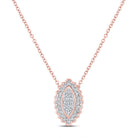 Radiant Rose Gold Diamond Vertical Oval Necklace - Splendid Jewellery