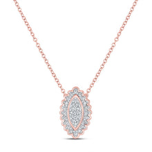 Load image into Gallery viewer, Radiant Rose Gold Diamond Vertical Oval Necklace - Splendid Jewellery