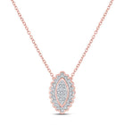 Radiant Rose Gold Diamond Vertical Oval Necklace - Splendid Jewellery