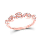 Radiant Rose Gold Diamond Wavy Band Ring - Splendid Jewellery