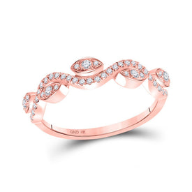 Radiant Rose Gold Diamond Wavy Band Ring - Splendid Jewellery