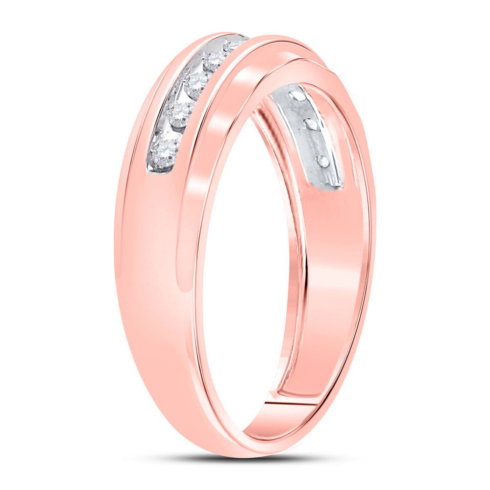 Radiant Rose Gold Diamond Wedding Band Ring - A Captivating Statement Piece - Splendid Jewellery