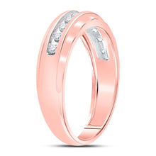 Load image into Gallery viewer, Radiant Rose Gold Diamond Wedding Band Ring - A Captivating Statement Piece - Alternate view 3 from Splendid Jewellery