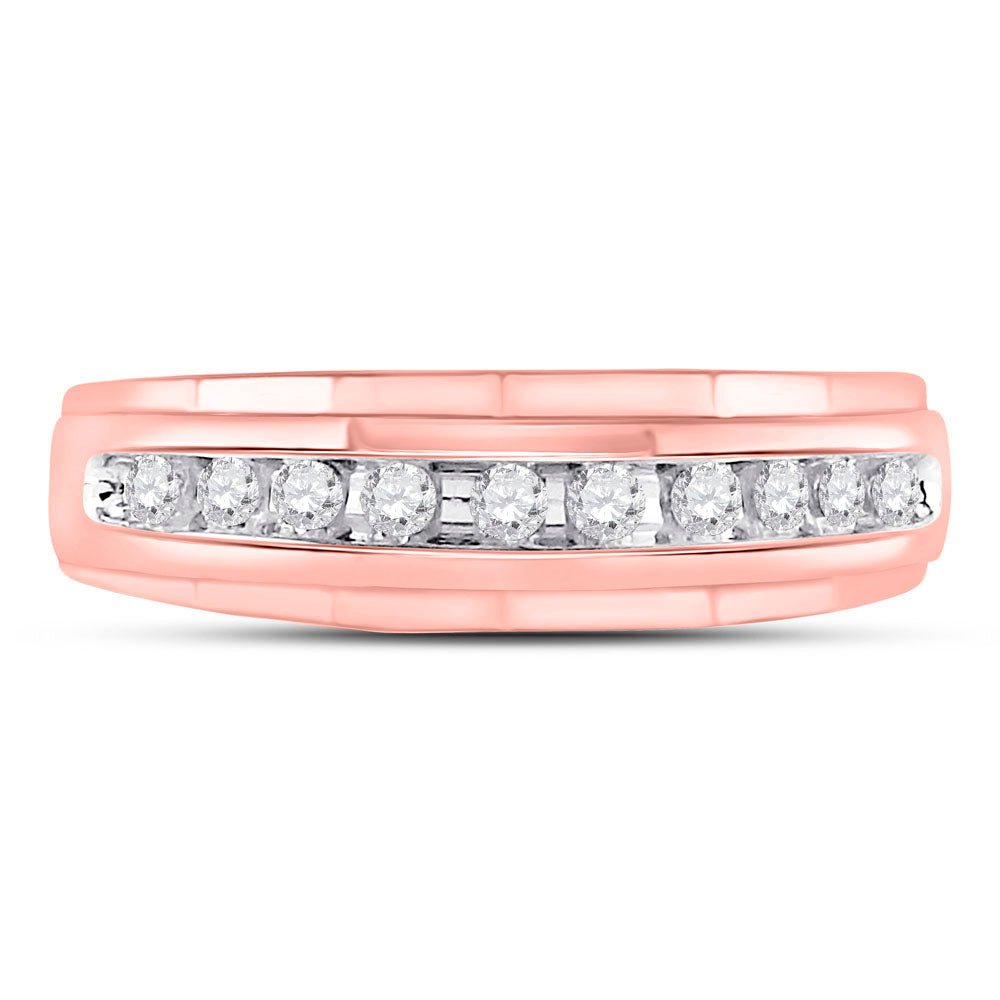Radiant Rose Gold Diamond Wedding Band Ring - A Captivating Statement Piece - Splendid Jewellery