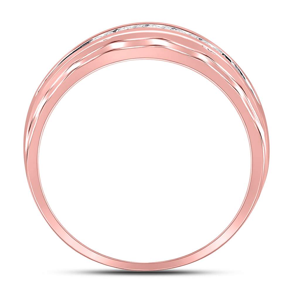 Radiant Rose Gold Diamond Wedding Band Ring - A Captivating Statement Piece - Splendid Jewellery