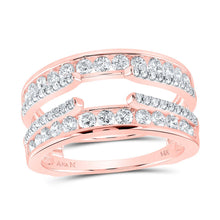 Load image into Gallery viewer, Radiant Rose Gold Diamond Wrap Ring Guard Enhancer - Top View