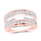 Radiant Rose Gold Diamond Wrap Ring Guard Enhancer - Top View