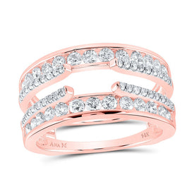 Radiant Rose Gold Diamond Wrap Ring Guard Enhancer - Top View