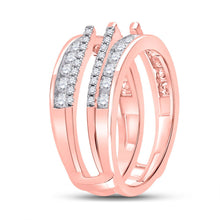 Load image into Gallery viewer, Radiant Rose Gold Diamond Wrap Ring Guard Enhancer - Second Side View