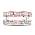 Radiant Rose Gold Diamond Wrap Ring Guard Enhancer - Front View