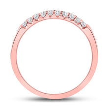 Load image into Gallery viewer, Radiant Rose Gold Double Row Diamond Band - 1/4 Cttw - Side View