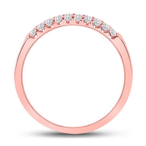 Radiant Rose Gold Double Row Diamond Band - 1/4 Cttw - Splendid Jewellery