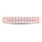 Radiant Rose Gold Double Row Diamond Band - 1/4 Cttw - Splendid Jewellery