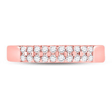 Load image into Gallery viewer, Radiant Rose Gold Double Row Diamond Band - 1/4 Cttw - Splendid Jewellery