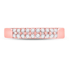 Radiant Rose Gold Double Row Diamond Band - 1/4 Cttw - Splendid Jewellery