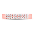 Radiant Rose Gold Double Row Diamond Band - 1/4 Cttw - Second Side View