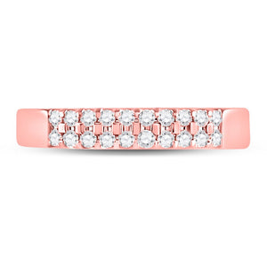 Radiant Rose Gold Double Row Diamond Band - 1/4 Cttw - Splendid Jewellery