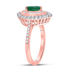 Radiant Rose Gold Emerald Teardrop Ring: A Captivating Gemstone Fashion Statement - Second Side View