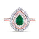 Radiant Rose Gold Emerald Teardrop Ring: A Captivating Gemstone Fashion Statement - Splendid Jewellery