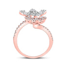 Radiant Rose Gold Floral Diamond Ring - 1 - 1/3 Cttw - Splendid Jewellery