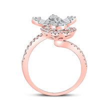 Load image into Gallery viewer, Radiant Rose Gold Floral Diamond Ring - 1 - 1/3 Cttw - Splendid Jewellery