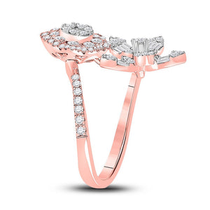 Radiant Rose Gold Floral Diamond Ring - 1 - 1/3 Cttw - Splendid Jewellery