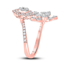 Load image into Gallery viewer, Radiant Rose Gold Floral Diamond Ring - 1 - 1/3 Cttw - Splendid Jewellery