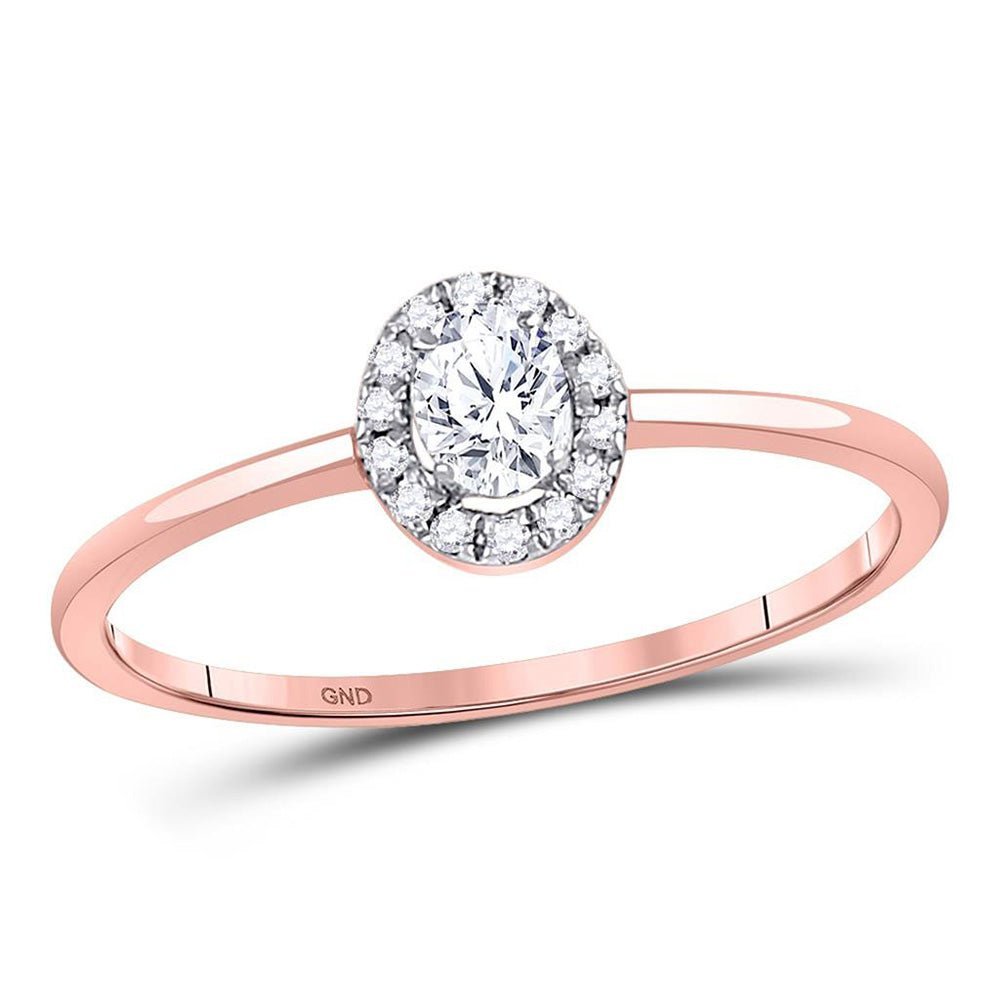 Radiant Rose Gold Halo Diamond Bridal Wedding Ring - Splendid Jewellery