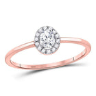 Radiant Rose Gold Halo Diamond Bridal Wedding Ring - Splendid Jewellery