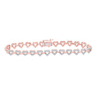 Radiant Rose Gold Heart Diamond Bracelet - 1 - 3/8 Cttw - Splendid Jewellery